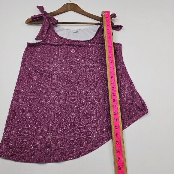 Nanu XL Purple Tie Shoulder Tank Top Sleeveless Scoop Neck Boho Festival Casual - Picture 11 of 11